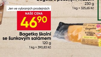Bagetka školní se šunkovým salámem 120 g