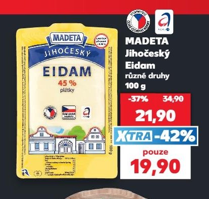 MADETA Jihočeský Eidam různé druhy 100 g
