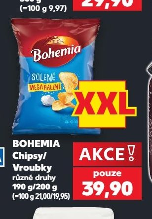 BOHEMIA Chipsy/Vroubky 190 g/200 g