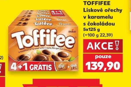 Toffifee lískové ořechy v karamelu s čokoládou 5x125 g