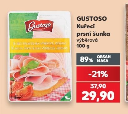 GUSTOSO Kuřecí prsní šunka výběrová 100 g