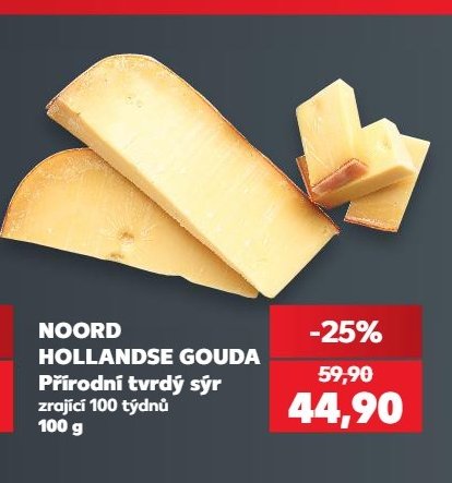 Noord Hollandse Gouda Přírodní tvrdý sýr