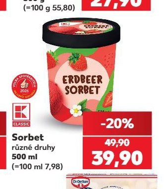 Sorbet různé druhy