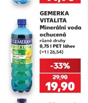 GEMERKA VITALITA Minerální voda ochucená