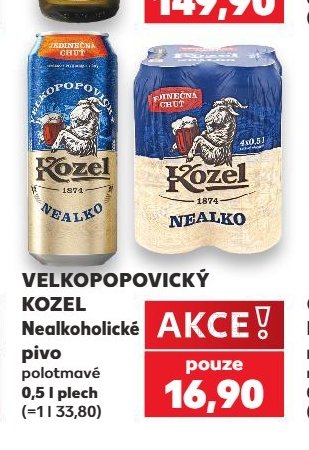 VELKOPOPOVICKÝ KOZEL Nealkoholické pivo polotmavé