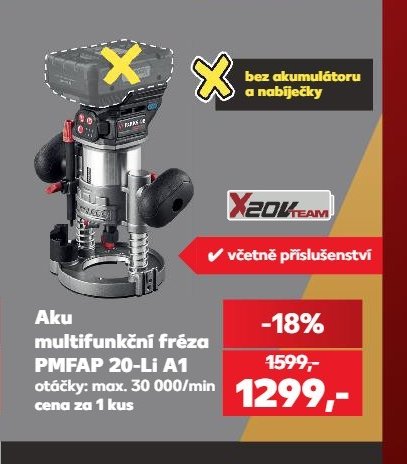 Aku multifunkční fréza PMFAP 20-Li A1