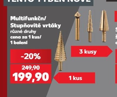 Multifunkční stupňovité vrtáky