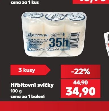 Hřbitovní svíčky 100 g (3 kusy)