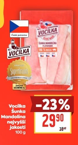 Vocílka Šunka Mandolína nejvyšší jakosti 100 g