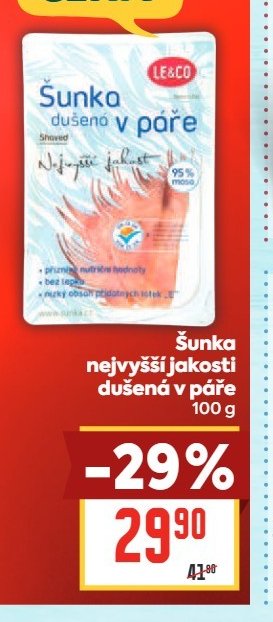Šunka dušená v páře LE&CO 100 g