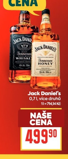 Jack Daniel's 0,7 l, více druhů