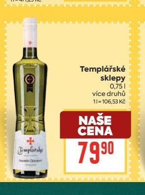 Templářské sklepy 0,75 l, více druhů