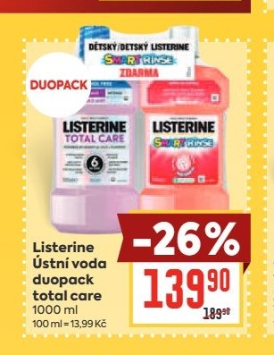 Listerine ústní voda duopack 1000 ml