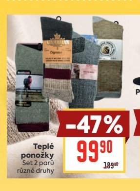 Teplé ponožky set 2 párů