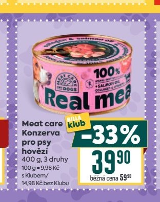 Meat care Konzerva pro psy hovězí