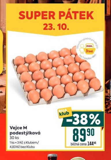 Vejce M podestýlková 30 ks