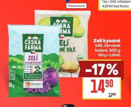 Česká farma Zelí kysané 500 g