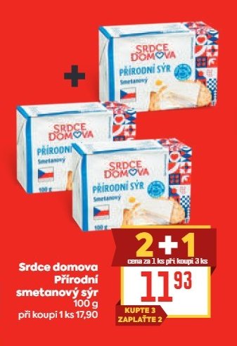 Srdce domova přírodní sýr