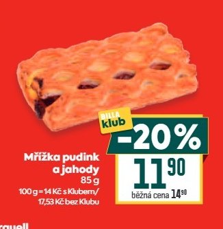 Mřížka pudink a jahody