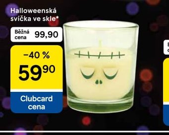Halloweenská svíčka ve skle