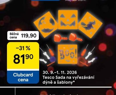 Tesco Sada na vyřezávání dýně a šablony