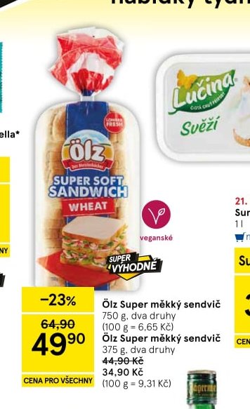 Ölz Super měkký sendvič 750 g / 375 g