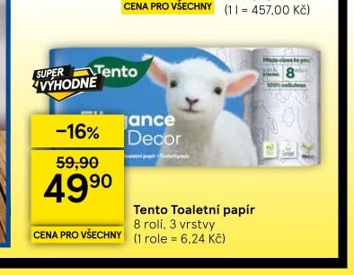 Tento Toaletní papír 8 rolí, 3 vrstvy