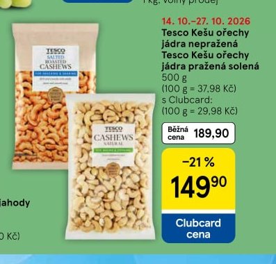 Tesco Kešu ořechy