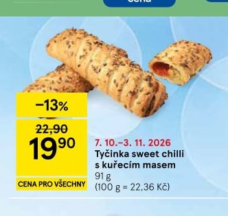 Tyčinka sweet chilli s kuřecím masem