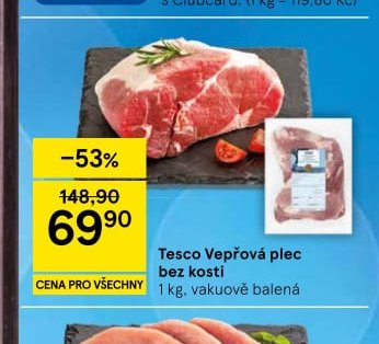 Tesco Vepřová plec bez kosti
