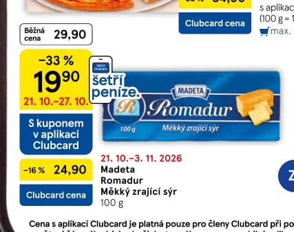 Madeta Romadur Měkký zrající sýr