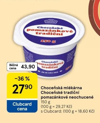 Choceňská mlékárna Choceňské tradiční pomazánkové neochucené