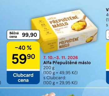 Alfa Přepuštěné máslo 200 g