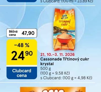 Cassonade Třtinový cukr krystal 500 g