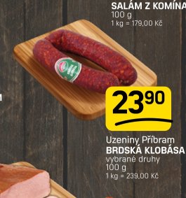 Uzeniny Příbram Brdská klobása