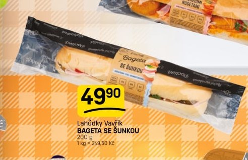 Lahůdky Vavřík BAGETA SE ŠUNKOU
