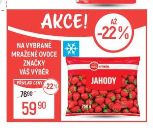 Váš Výběr Mražené ovoce (Jahody) 750 g