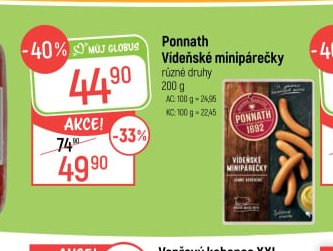 Ponnath Vídeňské minipárečky 200 g