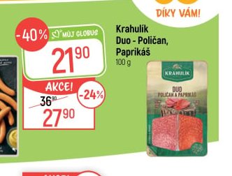 Krahulík Duo - Poličan, Paprikáš 100 g