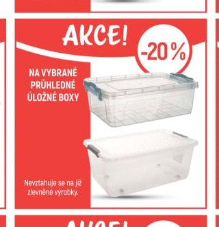 Na vybrané průhledné úložné boxy