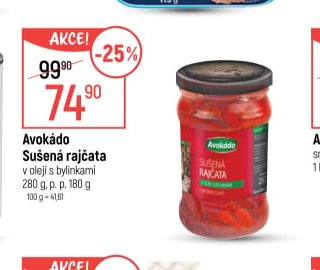 Avokádo Sušená rajčata