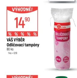 VÁŠ VÝBĚR Odličovací tampóny