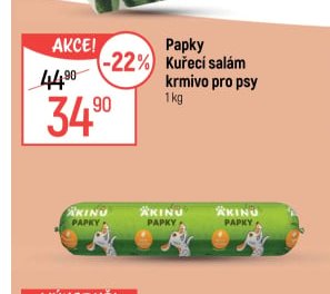 Papky Kuřecí salám krmivo pro psy