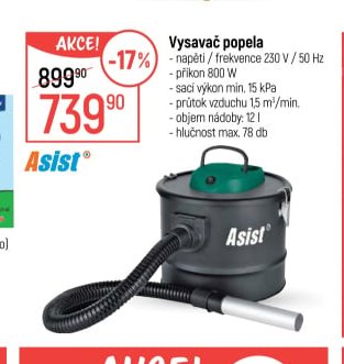 Vysavač popela Asist