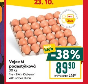 Vejce M podestýlková