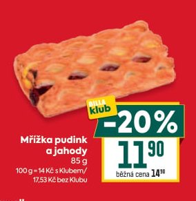 Mřížka pudink a jahody