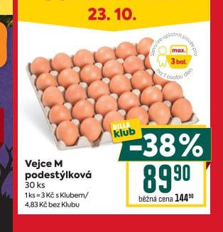Vejce M podestýlková