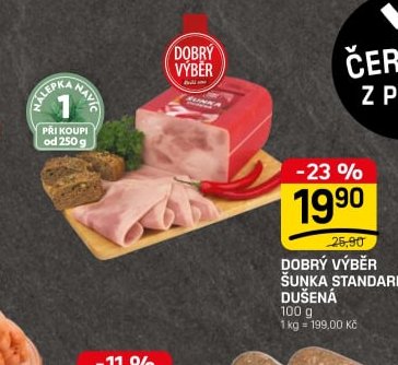 DOBRÝ VÝBĚR ŠUNKA STANDARD DUŠENÁ