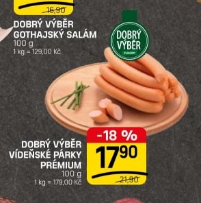 DOBRÝ VÝBĚR VÍDEŇSKÉ PÁRKY PRÉMIUM