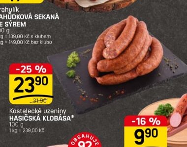 Kostelecké uzeniny HASIČSKÁ KLOBÁSA*